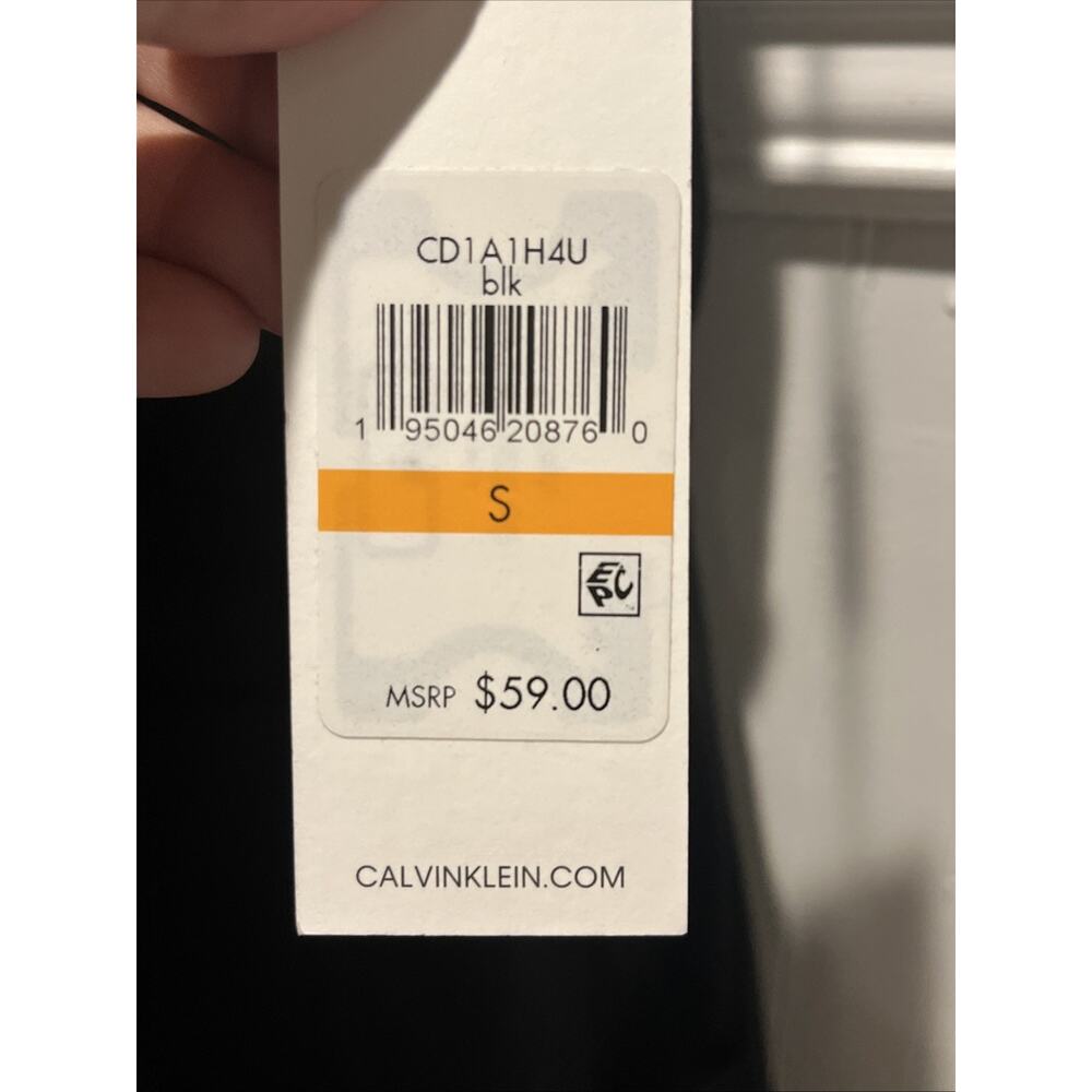 Calvin Klein Sleeveless Romper Black Gold Logo Spellout V‑Neck • Women’s S • NWT - Picture 6 of 9